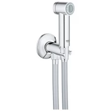 Душевой набор GROHE Sena 26332000 с метал. гигиеническим душем и угловым запорным вентилем, душевой шланг Silverflex 1250 мм