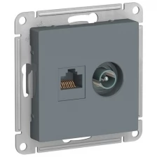 Schneider Electric Розетка компьютерная + телевизионная 2-м AtlasDesign RJ45 кат.5E + TV механизм грифель SchE ATN000789