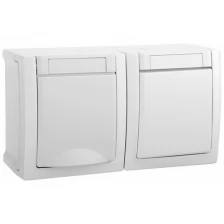 Блок Panasonic Pacific WPTC48012WH-RU розет./выкл. откр. штор. крыш. IP54 белый матовый (упак.:1шт)